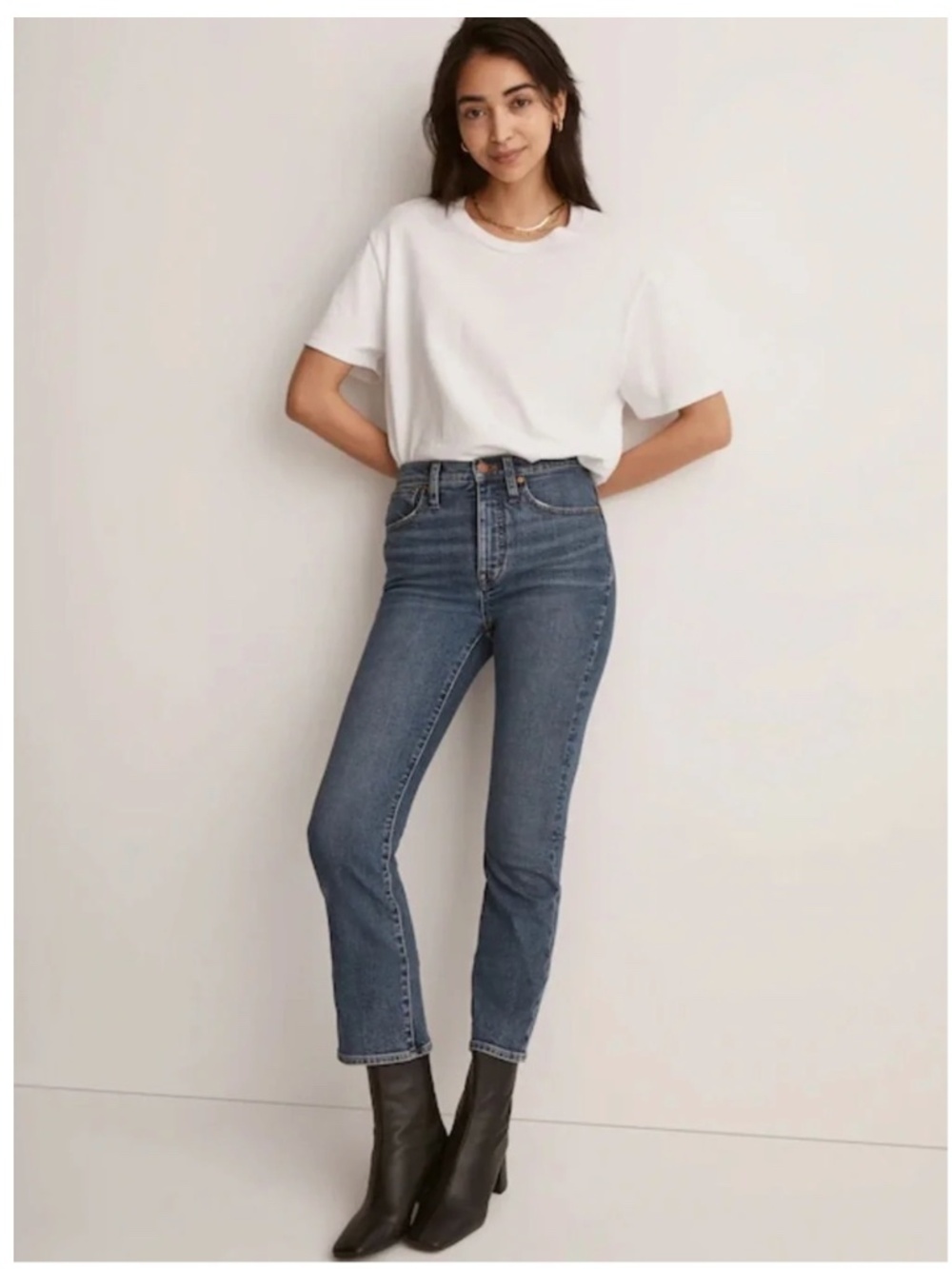 Madewell Cali Demi-Boot Cropped Mini Flare Jeans in Glenside Wash Size 26